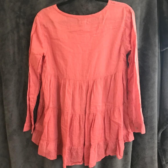 Ecoté Rust/Brick Babydoll Long Sleeve Shirt - Picture 4 of 7